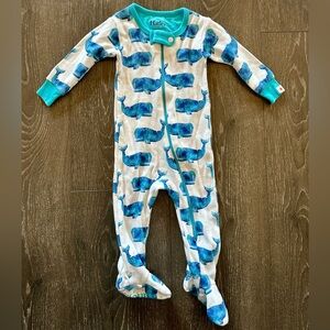Hatley Teal Whale Print Baby Pajamas
